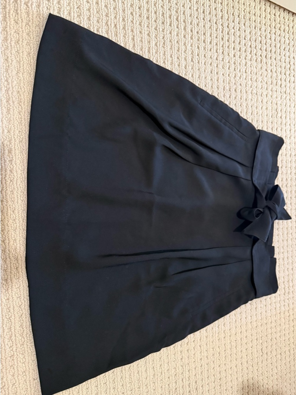 H&M Black A-Line Skirt with Waist Tie